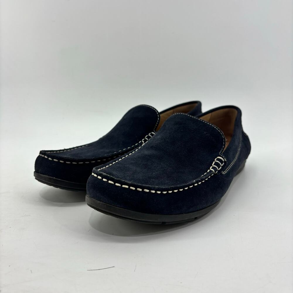 Geox Respira Mens US 10 EU 43 Navy-Black Driving Shoes Loafers Suede Leather